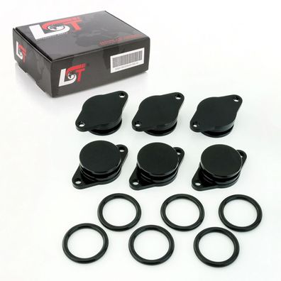 Drallklappen Set 6x 32mm Alu schwarz O-Ring Ansaugbrücken für BMW X3 X5 3er 5er