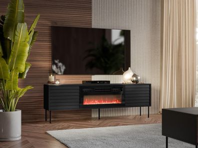 TV-Lowboard Cortina 180 mit Kamin TV Schrank Modern Design Wohnzimmer Kollektion M24