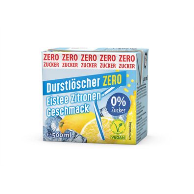 Durstlöscher Eistee Zitrone Zero erfrischender Genuss zuckerfrei 500ml