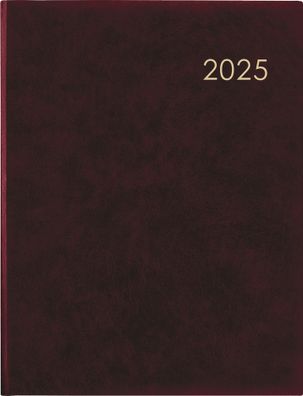 Kalender 2025 -Wochenbuch 1W/2S bordeaux 2025- 21 x 26,5cm