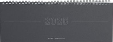 Kalender 2025 -Tisch-Querkalender Papyrus Grau 2025- 29,7 x 10,5cm