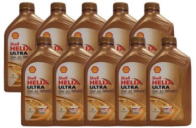 Shell Helix Ultra 0W-40 10x1 Liter Motoröl MB 229.5 RN700 / 710, Fiat 9.55535-Z2