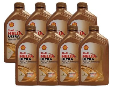 Shell Helix Ultra 0W-40 8x1 Liter Motoröl MB 229.5 RN700 / 710, Fiat 9.55535-Z2