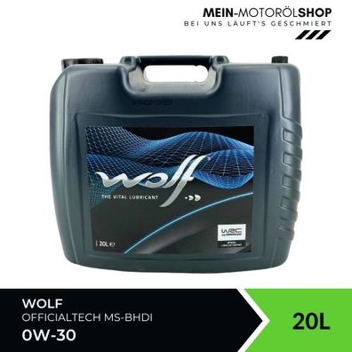 Wolf OfficialTech 0W-30 MS-BHDI 20 Liter