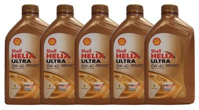 Shell Helix Ultra 0W-40 5x1 Liter Motoröl MB 229.5 RN700 / 710, Fiat 9.55535-Z2