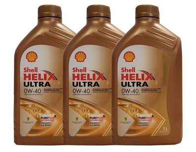 Shell Helix Ultra 0W-40 3x1 Liter Motoröl MB 229.5 RN700 / 710, Fiat 9.55535-Z2