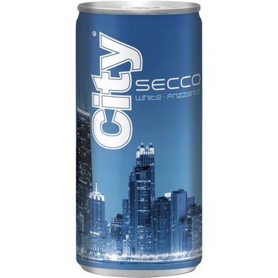 City Secco White Frizzante trocken Perlwein aus der Dose 200ml