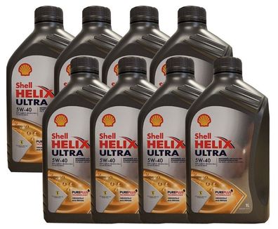 Shell Helix Ultra 5W40 8x1 Liter Motorenöl BMW, MB 229.5, Porsche A40