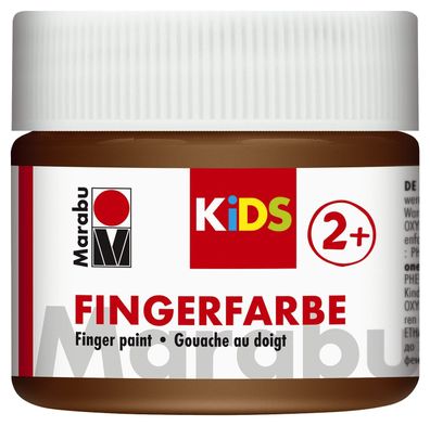 Marabu 03030 050 285 Fingerfarbe Kids - 100 ml, braun(P)