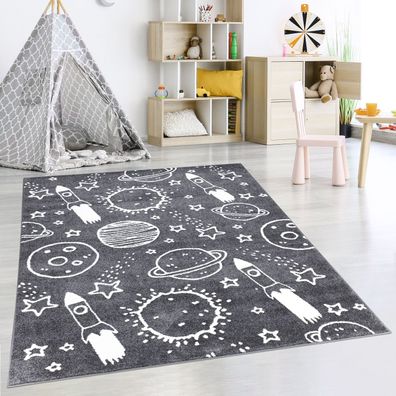 Teppich Kinderzimmer Weltall Universum Galaxy Sterne Babyzimmer Spielteppich