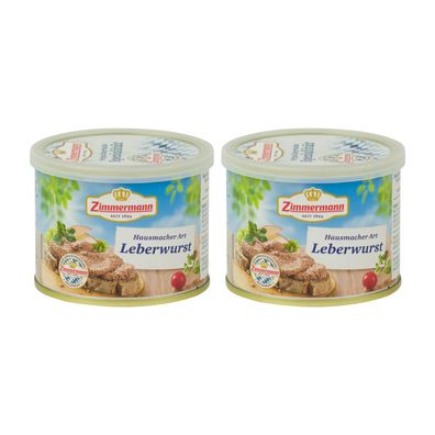 Food-United bayerische Dosenwurst Hausmacher-Leberwurst Zimmermann 2x200g