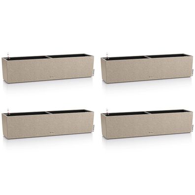 4er - Set Lechuza® Blumenkasten Balconera Stone 80 Sandbeige AllinOne Artikel EAN