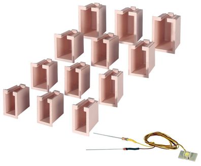 Viessmann 6005 Hausbeleuchtungs-Startset, 12 Boxen, 4 verschiedene Größen