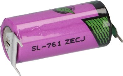 Tadiran Lithium 3,6V Batterie SL 761/PT 2/3AA - Zelle 1/2 pin