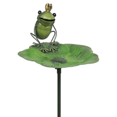 Moritz Vogeltränke Garten Froschkönig 28 x 24 x 123 cm Gartendeko Gartenstecker