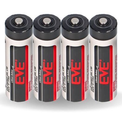 4x EVE ER14505 AA Lithium-Thionylchlorid 3,6V 2400mAh Batterie