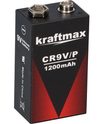 Kraftmax Lithium 9V Block Hochleistungs- Batterien für Rauchmelder Feuermelder