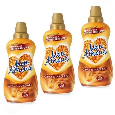 Paglieri Felce Azzurra MON AMOUR Oro e Argan Weichspüler 3x 650 ml