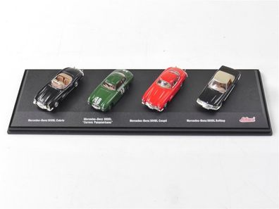 Schuco H0 35871 Modellauto 4er Mercedes Set Citrine 300SL & 560SL 1:72