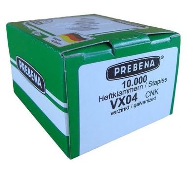 Prebena Klammern VX04 CNK verzinkt 4,0mm für AEG BeA Bosch Novus Typ 53 Rapid R53 KL