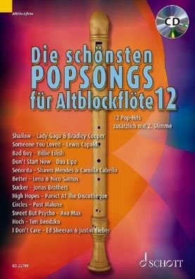 Die schönsten Popsongs für Alt-Blockflöte 12,