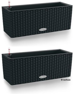 2 x LECHUZA® Blumenkasten Balconera Cottage 50 Graphitschwarz Artikel EAN 40087891