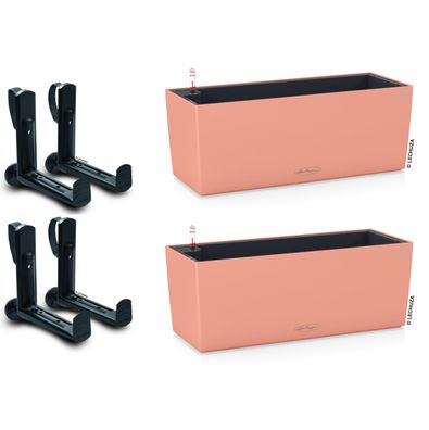 2er + 4 Set LECHUZA® Blumenkasten Balconera Color 50 Korallrot All-in-One