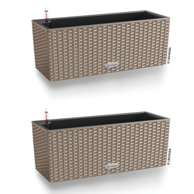 2 x LECHUZA® Blumenkasten Balconera Cottage 50 Sandbraun AllinOne Artikel EAN