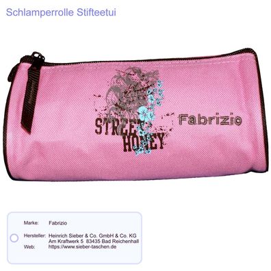 Schlamperrolle Street Honey Fabrizio Stiftetui Federmäppchen rosa 23x8x10cm Polyester