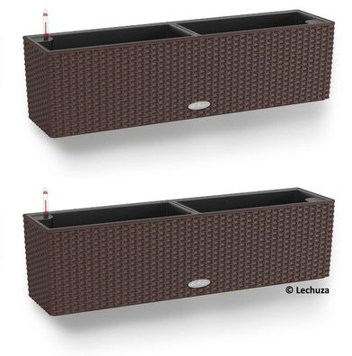 2 x LECHUZA® Blumenkasten Balconera Cottage 80 Mokka Artikel EAN 4008789156150