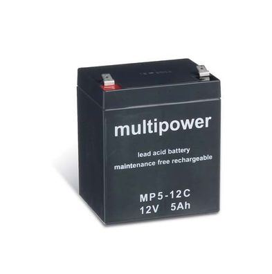 Multipower - MPC5-12 - 12 Volt 5000mAh Pb - Blei-Akku AGM, Zyklenfest, Faston 6,3 mm