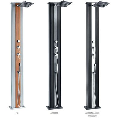 Formidra Hybrid-Solar-Dusche Dada Straight 40L Pooldusche Anthrazit ALU Außendusche