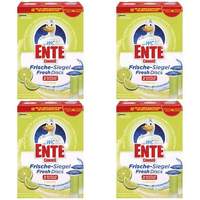 105,73EUR/1l 4 x WC Ente Frische Siegel Fresh Disks Limone/Limette 2x36ml