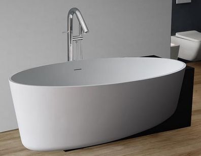 Badewanne Mineralguss StoneArt schwarz-weiß 170x93 matt