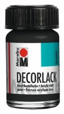 Marabu 1130 39 073 Decorlack Acryl Schwarz 073 15 ml