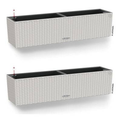 2 x LECHUZA® Blumenkasten Balconera Cottage 80 Lichtgrau AllinOne Artikel EAN