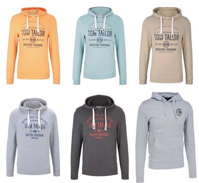 Tom Tailor Herren Hoodie mit Logoprint