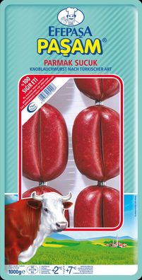 Efepasa Pasam Parmak Sucuk 2x 1kg Knoblauch-Wurst türkischer Art Rindfleisch