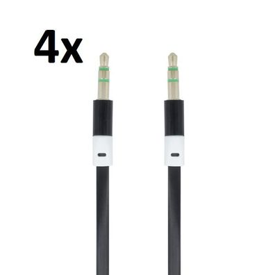 1m Aux Kabel 3.5 mm Klinke Eingang Einfach Audio Android Autoadio Anlage Hifi Schwarz