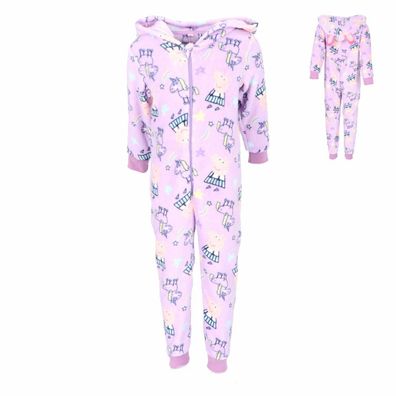 Peppa Pig Fleece Jumpsuit Onesie Pyjamas mit Hoodie Gemütlicher Schlafanzug für