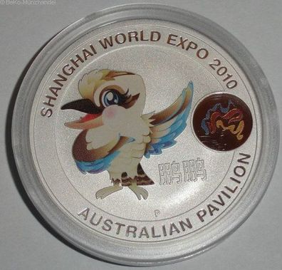 Australien 1 Oz Silber Shanghai Expo 2010 Kookaburra Maskottchen.