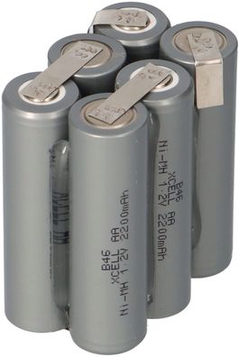 Akkupack 7,2V 2200mAh Mignon Industrie-Akkus NiMH mit Lötfahne FlatTop