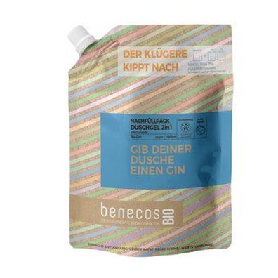 benecos 3x benecosBIO Nachfüllbeutel 1000 ml Duschgel 2in1 BIO-Gin Haut & Haar