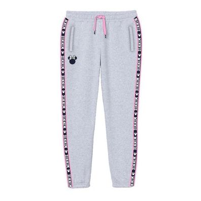 Bequeme Freizeit- / Jogginghose Minnie Maus, grau mit rosa Streifen