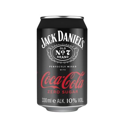 Jack Daniels perfectly mixed with Coca Cola Zero Sugar 330ml