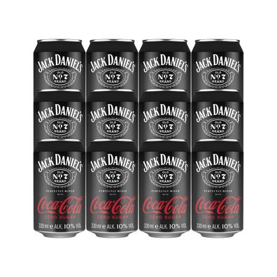 Jack Daniels perfectly mixed with Coca Cola Zero Sugar 330ml 12er Pack