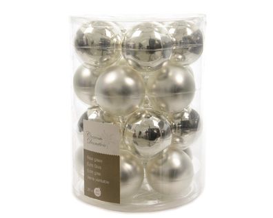 Christbaumkugeln Weihnachtskugeln Glas Ø 6 cm 20 Stück silber glänzend/matt