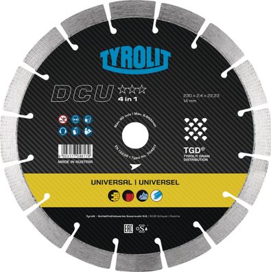 Diamanttrennscheibe Premium DCU D.230mm Bohr.22,23mm TGD® Technologie 14mm