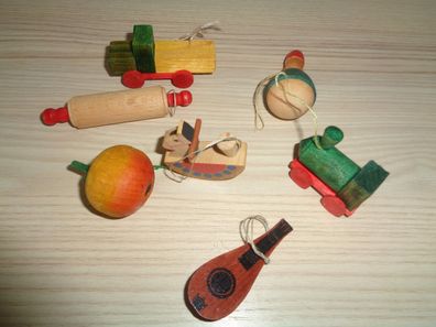 Original Erzgebirge -Baumbehang 7 Stück DDR Spielzeug