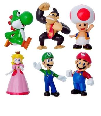 6PCS Super Mary Actionfiguren SetCartoon Mini SpielzeugNiedliche Maro Toys Bros Prinz